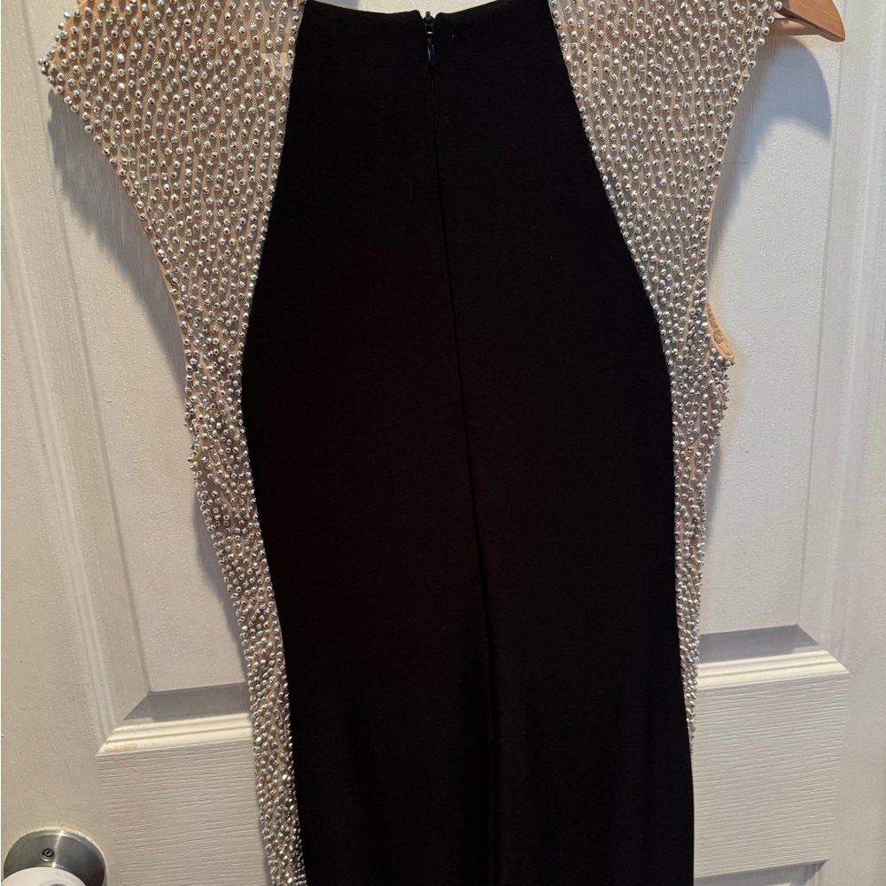 Xscape Black Dress with Silver Accents - Picture 4 of 5